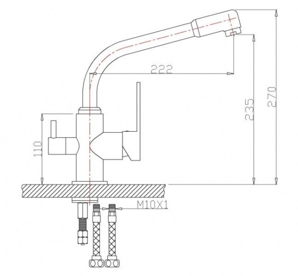 Смеситель для кухни под фильтр, хром Zorg ZR 319 YF-33