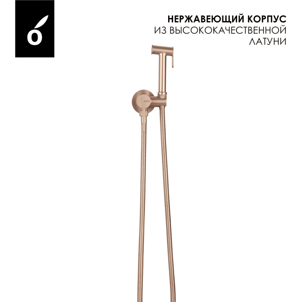 Гигиенический душ со смесителем Oliveeka OL-829902-BRG матовая медь