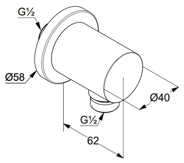 Подключение для душевого шланга Kludi Nova Fonte 2054353-15 Подключение для душевого шланга Kludi Nova Fonte 2054353-15