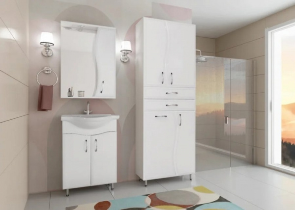 Пенал напольный Style Line Волна 70 ЛС-000010050 белый