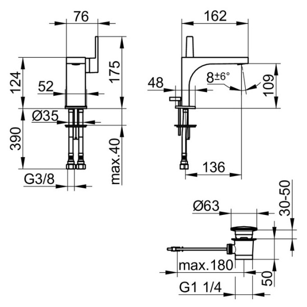 Смеситель для раковины Keuco Edition 51104010000
