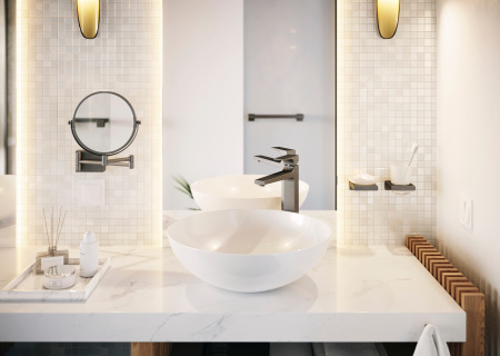 Косметическое зеркало Hansgrohe AddStoris 41791340 шлифованный черный хром
