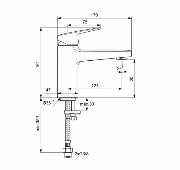 Смеситель для раковины Ideal Standard Ceraplan BD222AA Смеситель для раковины Ideal Standard Ceraplan BD222AA