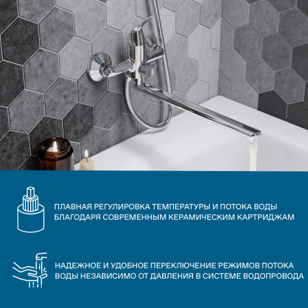 Смеситель для ванны Santek Нико  WH5A12005C001