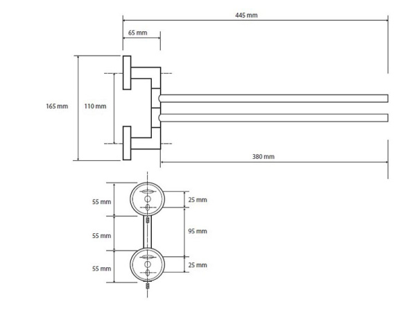 Полотенцедержатель двойной поворотный Bemeta NEO 104204105 Полотенцедержатель двойной поворотный Bemeta NEO 104204105