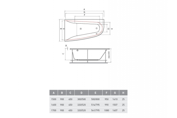 Акриловая ванна (170х90) Vayer Boomerang Гл000009591 правая Акриловая ванна (170х90) Vayer Boomerang Гл000009591 правая