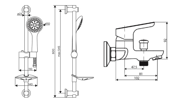 Набор смесителей 3 в 1 Dorff Norma D0101030