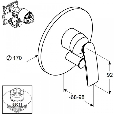 Встраиваемый смеситель для ванны Kludi Balance 526500575