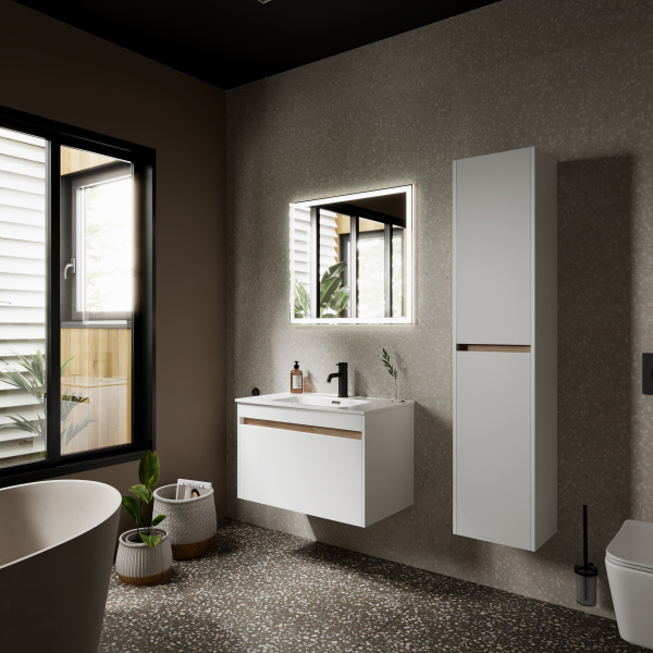 Тумба под раковину Sancos  Smart SM80W белый глянец