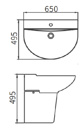 Полупьедестал для раковины Arrow AGL9604C