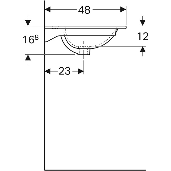 Встраиваемая раковина Geberit Acanto Slim (75x48) 500.641.01.2