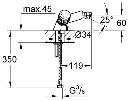 Смеситель для биде Grohe Supra 24475 000 (24475000) хром