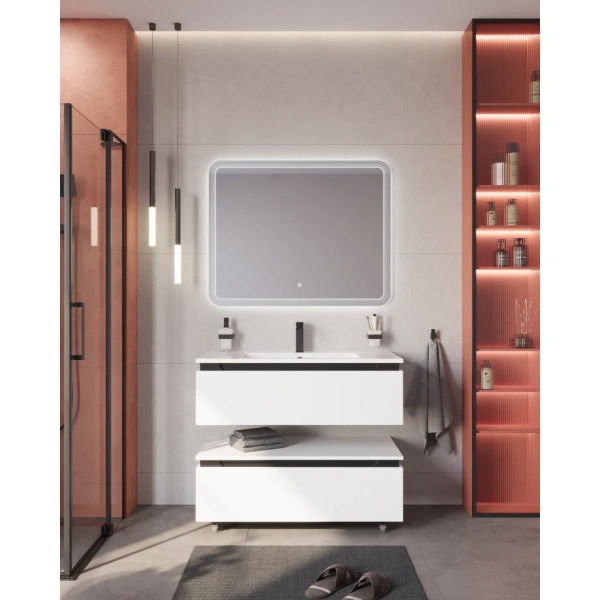 Тумба под раковину Cezares SLIDER-1000-1C-PI-BO Bianco Opaco