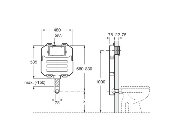 Смывной бачок для приставного унитаза Roca Basic Tank Compact 890080200