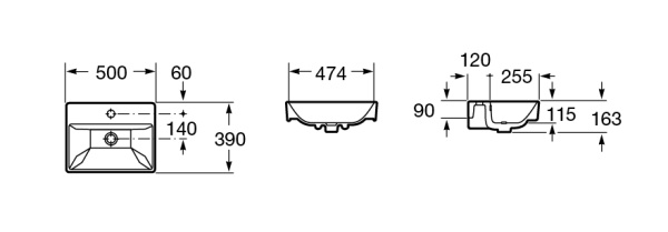 Раковина накладная (50х39) Roca Oleta 3274C300Y