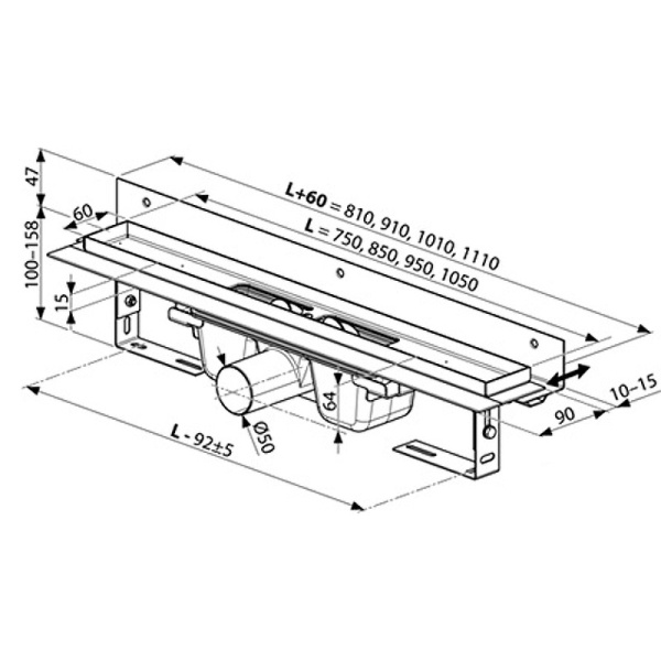 Душевой лоток Ravak Runway OZW 85 X01628
