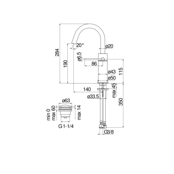 Смеситель для раковины Nobili Velis VE125138/2RCP