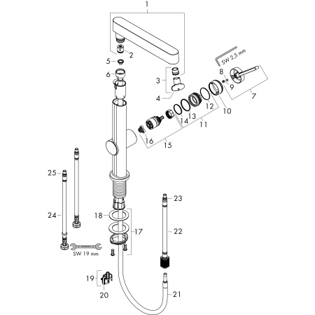 Смеситель для раковины с донным клапаном Push-Open Hansgrohe Finoris 76063000 хром