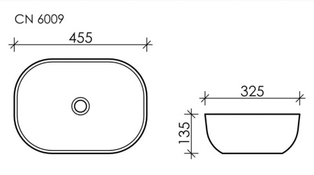 Раковина накладная (45,5х32,5) Ceramica Nova ELEMENT CN6009