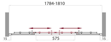 Душевая дверь (180х185) BelBagno UNO-BF-2-180-M-Cr