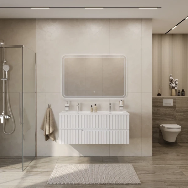 Тумба под раковину Cezares DUET-N-1200-2C-SO-2-BL Bianco Lucido