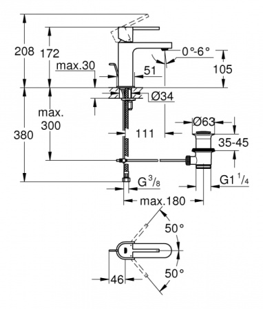 Смеситель для раковины Grohe Plus 32612 003 (32612003) хром