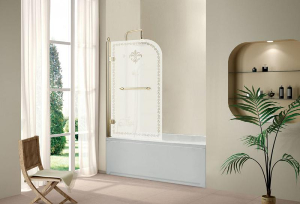 Шторка для ванны Cezares RETRO-V-1-80/145-CP-G-R