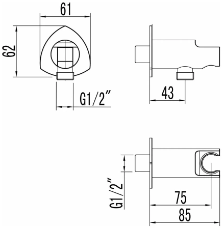 Подключение для душевого шланга Lemark (LM3585C)