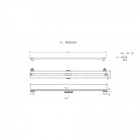 Душевой лоток Berges Wasserhaus Super Slim 800 (в стену) 095154 черный матовый