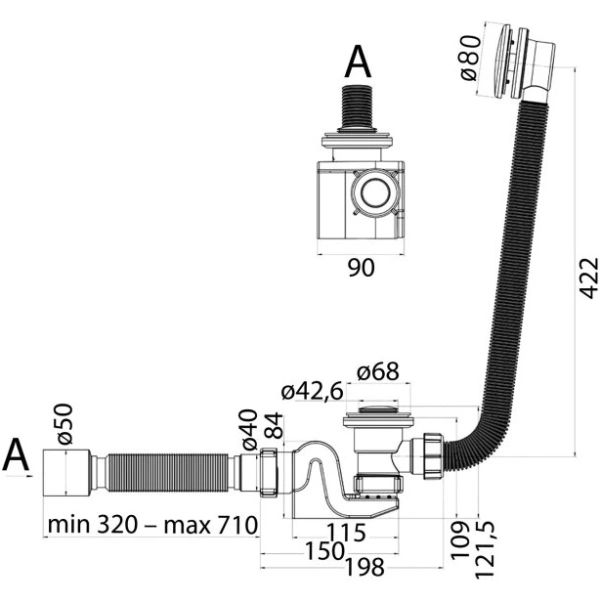 Слив-перелив для ванны BelBagno  CZR-STP2-01, хром