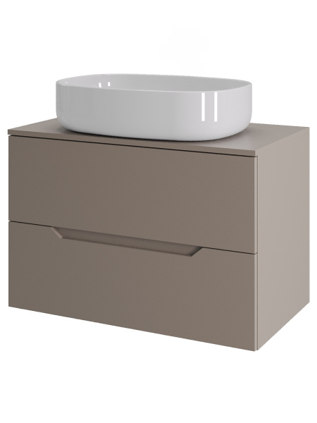 Тумба с раковиной подвесная 70 см, Orange Line Li-70TuLMDF+B08-600W латте/белый