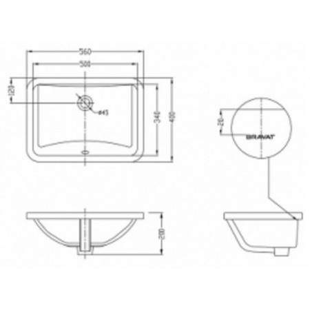 Раковина Bravat C22131W-A-ENG