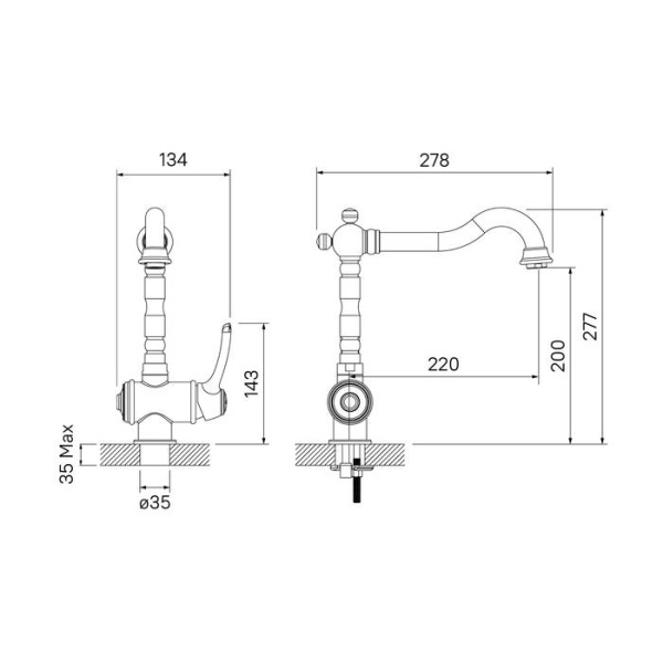 Смеситель для кухни IDDIS Oldie OLDBRL0i05, бронза