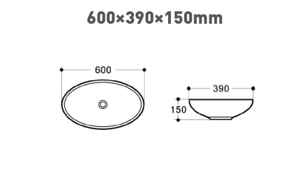 Раковина керамическая накладная (60x39) Art&Max AM2390