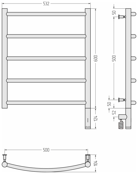 Полотенцесушитель электрический Сунержа Галант 3.0 (60х50) 051-5801-6050 правый Полотенцесушитель электрический Сунержа Галант 3.0 (60х50) 051-5801-6050 правый