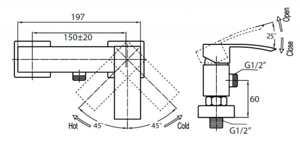 Смеситель для душа Cezares Quattro QUATTRO-C-D-01