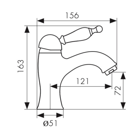 Смеситель для раковины KAISER Vincent (31111-1)