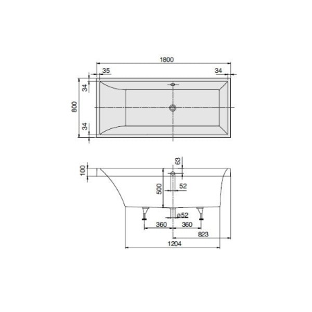 Ванна квариловая Villeroy & Boch Squaro 180x80, StarWhite (UBQ180SQR2V-96)