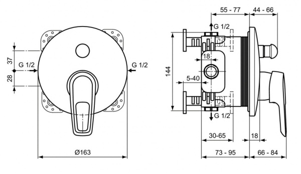 Cмеситель для ванны/душа Ideal Standard Ceramix Blue A5664AA Cмеситель для ванны/душа Ideal Standard Ceramix Blue A5664AA