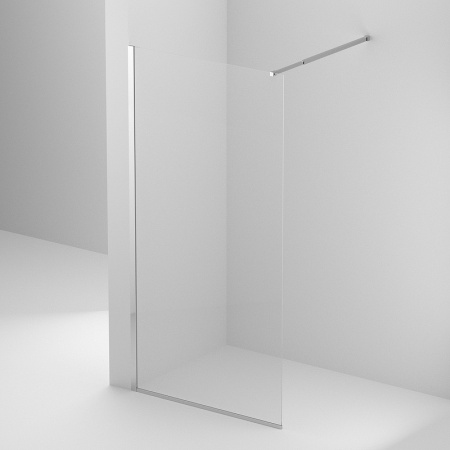 Душевая перегородка (90х195) BelBagno KRAFT-L-1-90-C-Cr хром