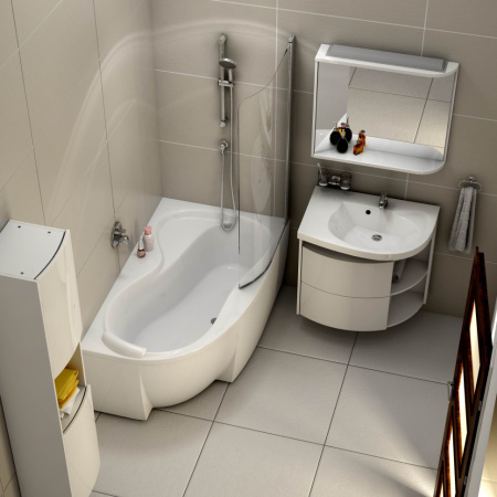 Шторка на ванну (100х150) Ravak Chrome CVSK1 Rosa 160/150 R 7QRS0U00Y1 Transparent