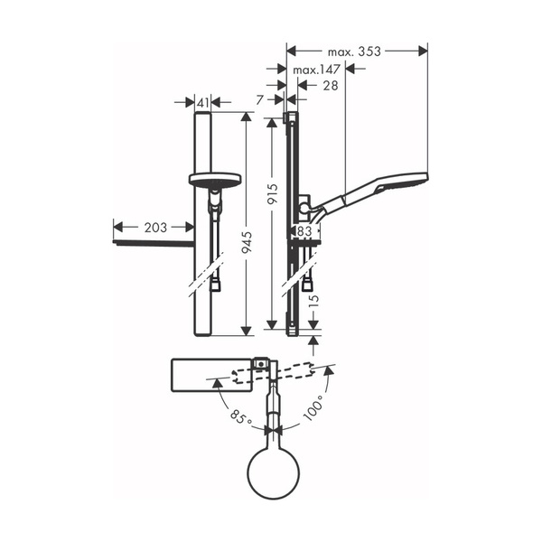 Душевой гарнитур Hansgrohe Raindance Select S 120 3jet EcoSmart 27649000 хром