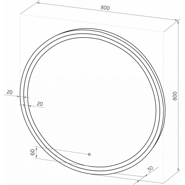 Зеркало с подсветкой Art&Max Livorno AM-Liv-800-DS-F-Nero сенсорным выключателем
