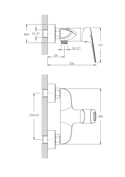 Смеситель для душа RUSH Edge ED7735-63 Смеситель для душа RUSH Edge ED7735-63