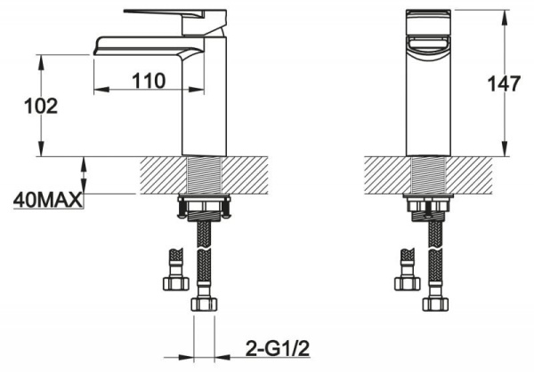 Смеситель для раковины BelBagno Carin CAR-LVM3-CRM