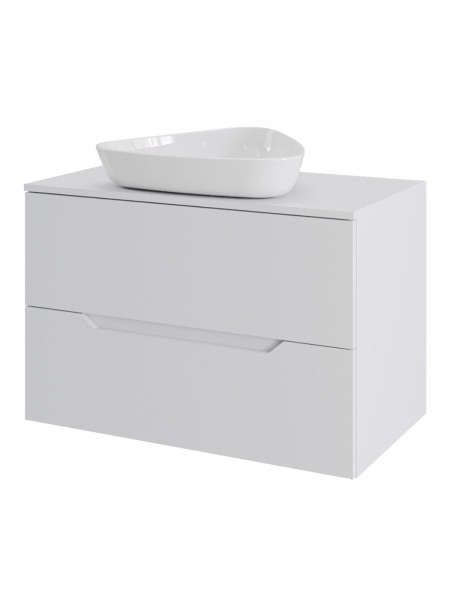 Тумба с раковиной подвесная 70 см, Orange Line Li-70TuwMDF+B07-500W белый