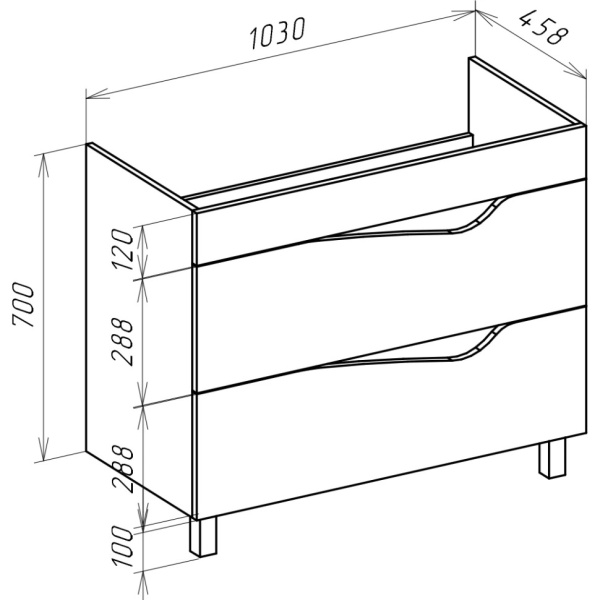 Тумба под раковину Bellezza Эйфория 105 4639118660033