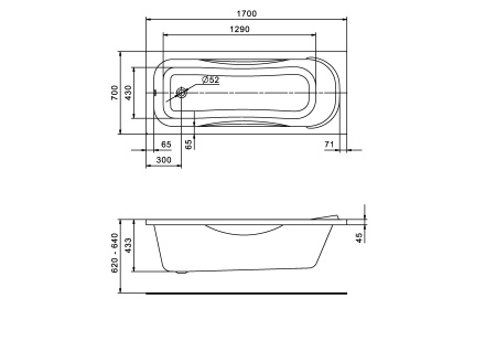 Акриловая ванна (170х70)  Santek Тенерифе   1WH302207