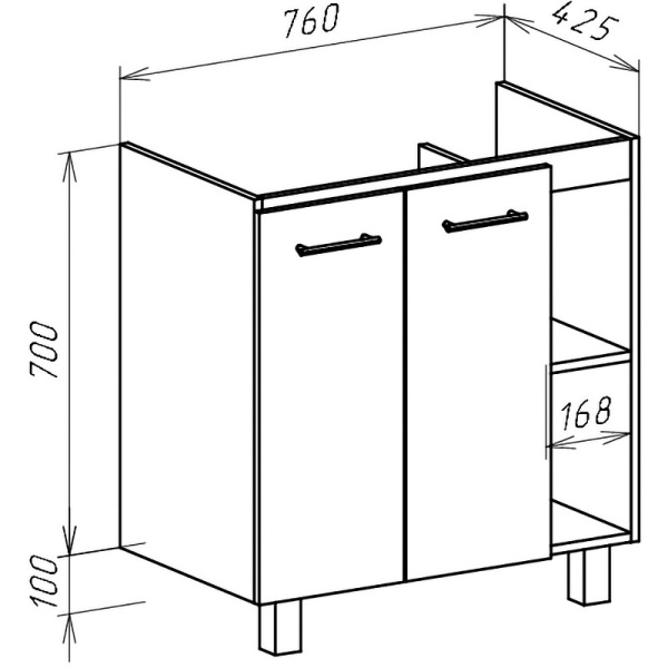 Тумба под раковину Bellezza Рона 80 4634113030515