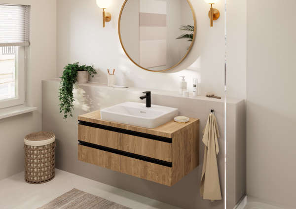 Смеситель для раковины без донного клапана Hansgrohe Vernis Blend 71580670 черный матовый
